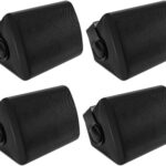 Herdio 5.25 Inches 600 Watts Passive Indoor Outdoor Speakers Wired Waterproof,Wall Mount Speakers with Loud Volume Suitable for Patio,Garden Home Theater,Black (2 Pairs)