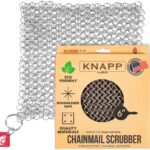 Knapp Made CM Scrubber 6″ Small Ring Cast Iron Scrubber – Cast Iron Cleaner for Hard Anodized Cookware, Pre-Seasoned Pans, Dutch Ovens, Iron Pans, Grills and Skillet. Chain Mail Scrubber Cast Iron