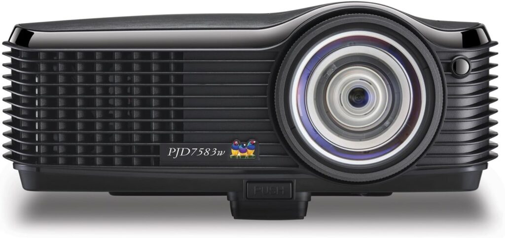 ViewSonic PJD7583W WXGA 1280x 800 Ultra Short Throw DLP Projector – 3000 lumens, 3000:1 DCR, 120Hz / 3D Ready, 10W Speakers