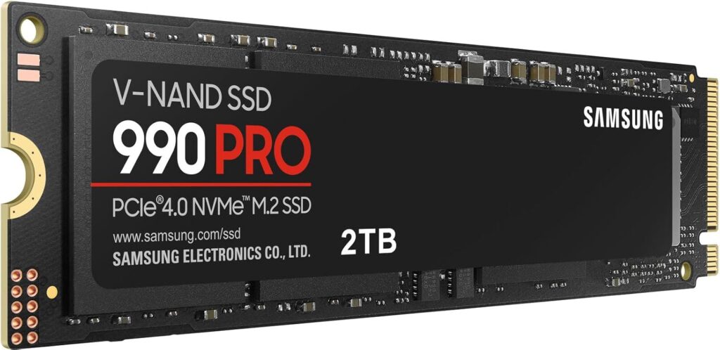 SAMSUNG 990 PRO SSD 2TB NVMe M.2 PCIe Gen4, M.2 2280 Internal Solid State Hard Drive, Seq. Read Speeds Up to 7,450 MB/s for High End Computing, Gaming, and Heavy Duty Workstations, MZ-V9P2T0B/AM