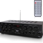 Pyle Wireless Bluetooth Home Audio Amplifier System-Upgraded 6 Channel 750 Watt Sound Power Stereo Receiver w/USB, Micro SD, Headphone,2 Microphone Input w/Echo, Talkover for PA – PTA62BT.5