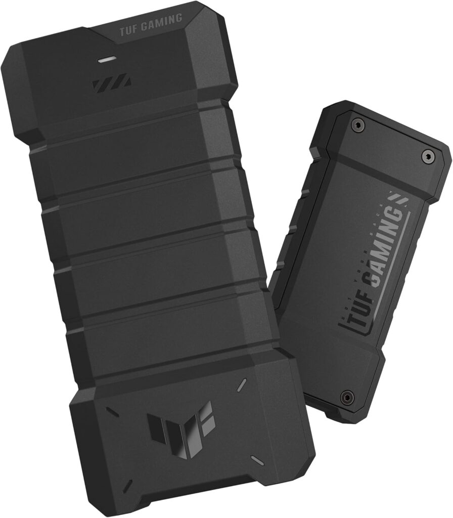 ASUS TUF Gaming AS1000 Plus —USB-C 3.2 Gen 2×2 Portable M.2 NVMe PCIe SSD 1 TB, Up to 2000MB/s, MIL-STD-810H Drop Resistance, IP68 Water and dust Resistance, Aluminum Alloy Chassis and a Thermal pad