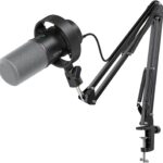 FIFINE K688 Podcast Microphone Kit, USB/XLR Dynamic Microphone with Boom Arm for PC/XLR Mixer, Gaming Mic with Mute Button, Headphone Jack for Vocal, Voice-Over, Streaming, Music Recording -K688CT