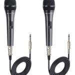 Cable Matters 2-Pack Cardioid Dynamic Vocal Microphones with 15 ft Cable, 6.35mm Wired Microphone for Singing/Singing Machine Karaoke Microphone