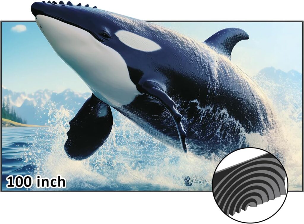 NexiGo 100-Inch Fresnel Projector Screen for Bright Day Light Use, 85% Ambient Light Rejecting ALR Projection Screen for Ultra Short Throw Projector, 16:9 Fixed Frame, Active 3D, HDR
