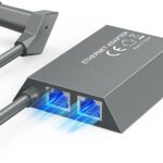 LUCMO Multi Ports Starlink Ethernet Adapter for Starlink Gen 2 Wired External Network, 2 Ports Starlink Ethernet Adapter 1 to 2 [2 Devices Networked Simultaneously] – Up to 1 Gbps
