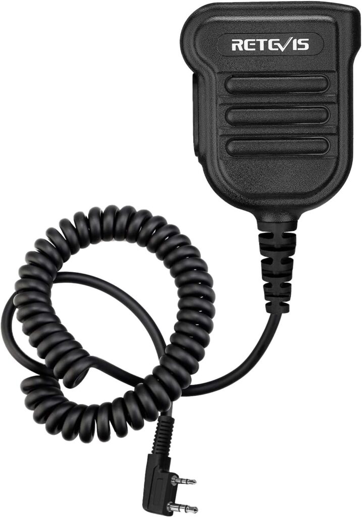 Retevis Heavy Radio Microphone,IP54 Waterproof Shoulder Mic,Police Walkie Talkie Mic,for RT22 H777 RT21 RT68 RT86 RT85,Compatible with BAOFENG UV-5R BF-F8HP UV-5G Plus 5RM BF-888S Kenwood BTECH(1Pack)