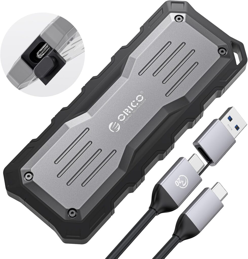 ORICO 2TB External SSD Up to 2000MB/s, Interface Extra Protection, Waterproof and Dust-Proof, Rugged and Reliable Outdoor Portable Solid State Drives for Action Camera, Smartphone, Laptop – O20