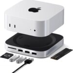 Satechi Mac mini M4 Hub & Stand with NVMe SSD Enclosure, Mac mini M4 Dock with 2xUSB A Up to 10Gbps, USB A Data Port, SD Card Reader for Mac mini M4, Mac mini M4 Pro – Silver