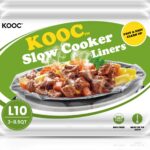 KOOC Slow Cooker Liners 13×21 inch 10 Count Large Size Disposable Pot Liners Cooking Bags Fit 3QT to 8.5QT Pot BPA Free Fresh Locking Seal Design