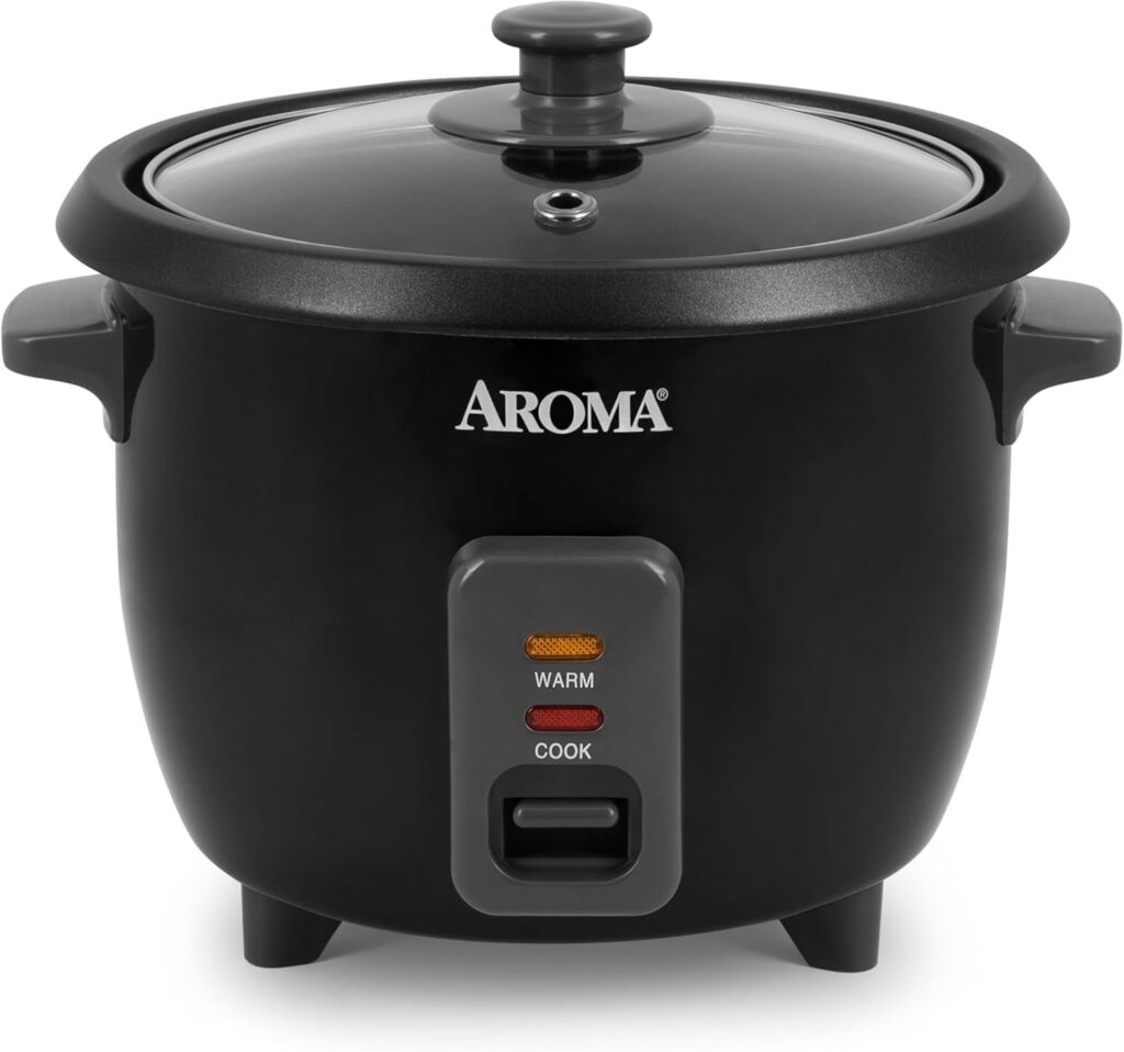 Aroma Housewares 1.5Qt. Rice & Grain Cooker (ARC-363NGB),Black,6-Cup Cooked / 3-Cup Uncooked