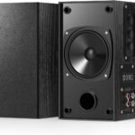 30W X 2 Powered Bookshelf Speakers – 3.5-RCA Input for Turntable, TV, PC, Record Player Speakers with 4 Inch Woofer & Wall Mounted