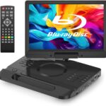 FANGOR 13.3 Inch Portable Blu Ray Player with 12 Inch HD Swivel Screen, 5 Hours Rechargeable Battery and Remote Control, HDMI Out & AV in, Support USB/Micro SD Card, Last Memory