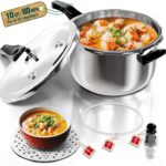 WantJoin Stainless Steel Pressure Cooker(Non-Aluminum),10 Quart Induction Compatible Pressure Cooker with Spring Valve Safeguard Devices,Compatible with Gas & Induction Cooker
