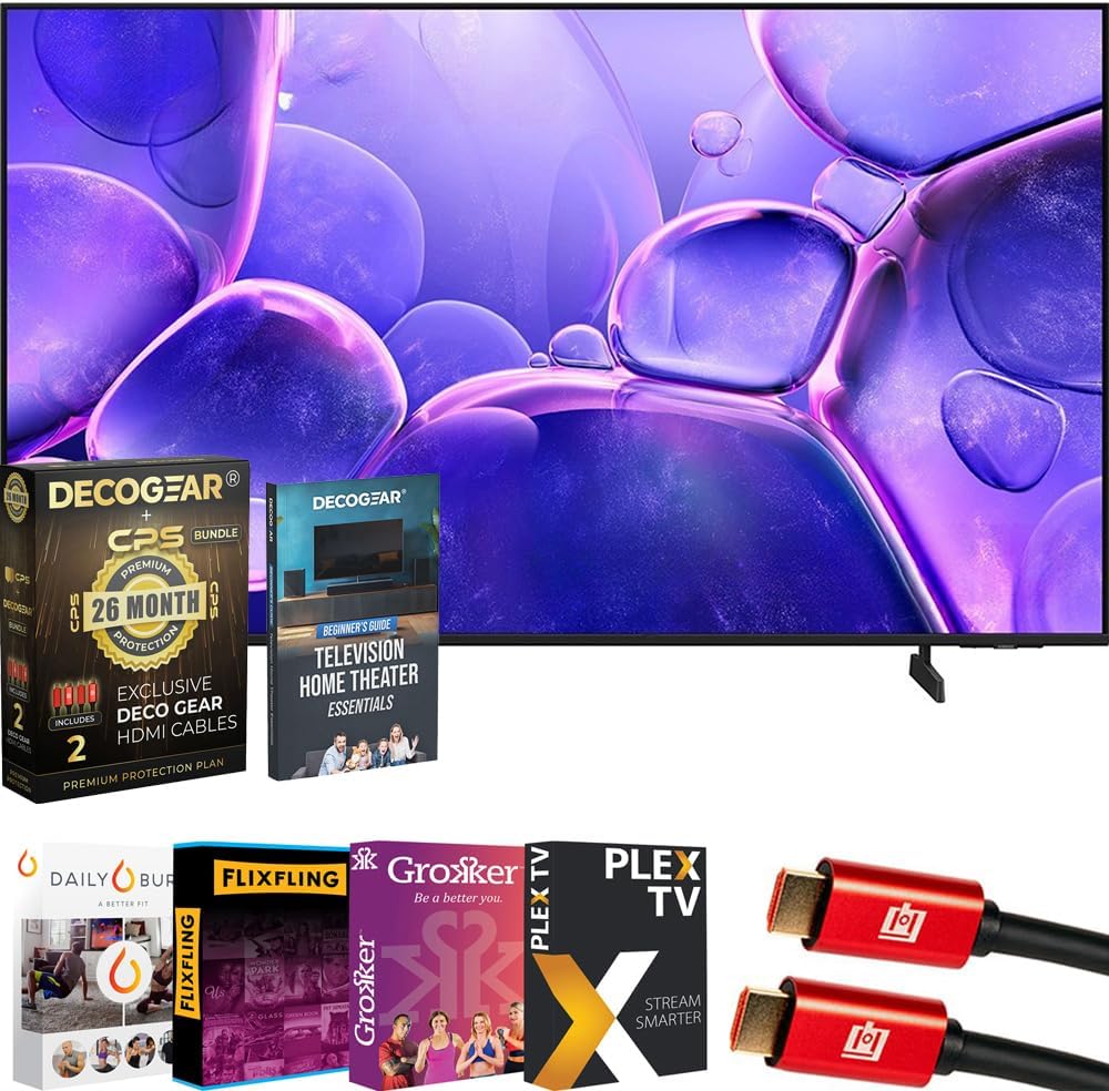 Samsung UN58U8000F 58″ Crystal UHD 4K Smart TV (2025) Bundle with Premiere Movies Streaming, Theater Essentials, 6Ft HDMI Cable & Deco Gear CPS Exclusive 26 Month Protection Pack (BEACH-CPS-26M750)