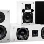 Fluance Elite High Definition Compact Surround Sound Home Theater 5.1 Channel Speaker System Including 2-Way Bookshelf, Center Channel, Rear Surrounds and DB10 Subwoofer – White (SX51WHC)