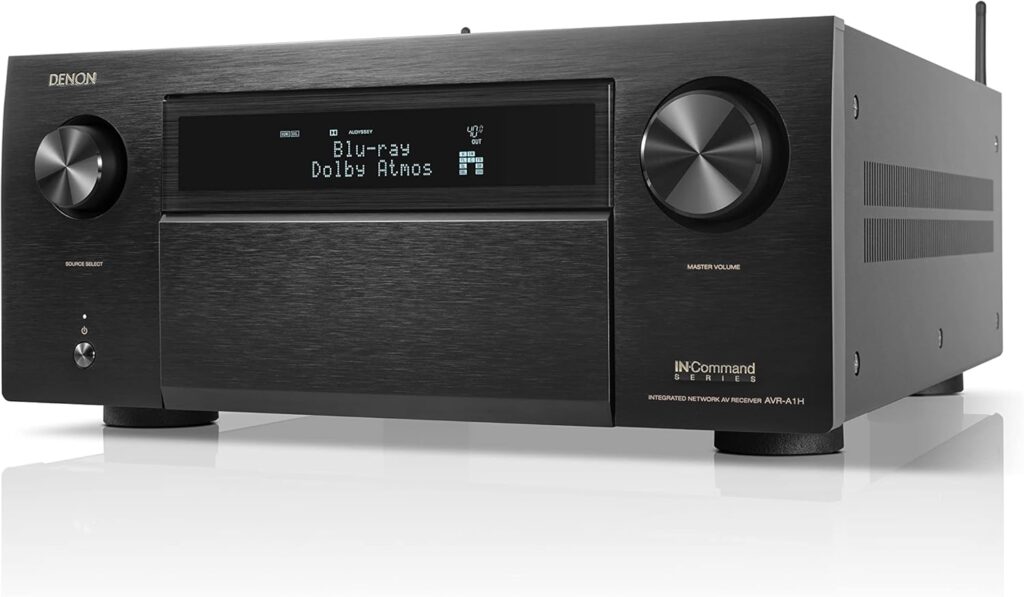 Denon AVR-A1H 15.4-Ch Receiver (150W X 15) – 4K/120 and 8K Home Theater Receiver (2022), Wireless Streaming via Bluetooth, Wi-Fi & HEOS Multi-Room, Dolby Atmos, DTS:X Pro, IMAX Enhanced & Auro 3D