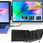 2K Laptop Monitor Extender – 13″ IPS 1440P Dual Monitor Attachment Plug & Play Multiple Screens for 13″-17″ Laptop Compatible with Wins Mac Dex Chrome Travel Gaming Work