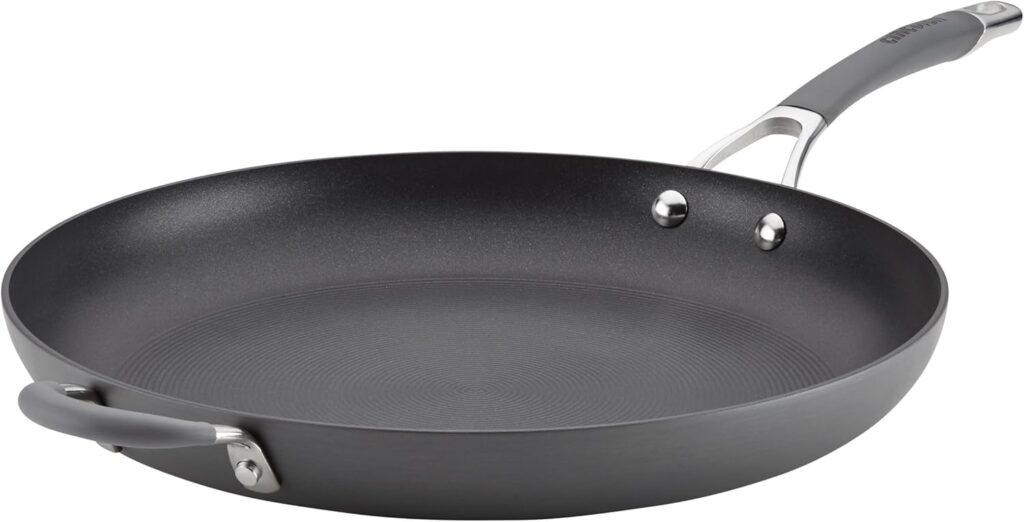 Circulon – 83906 Circulon Radiance Hard Anodized Nonstick Frying Pan / Fry Pan / Hard Anodized Skillet with Helper Handle – 14 Inch, Gray