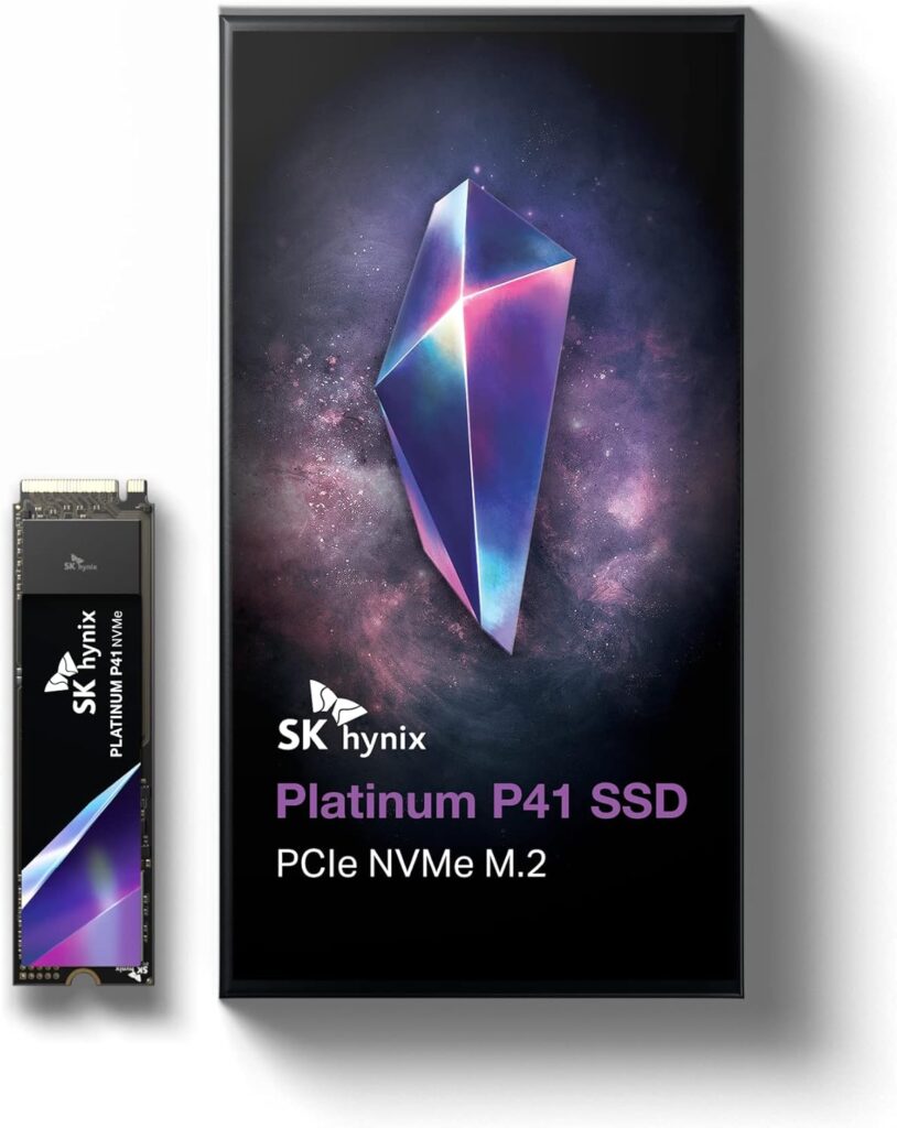 SK hynix Platinum P41 1TB PCIe NVMe Gen4 M.2 2280 Internal Gaming SSD, Up to 7,000MB/S, Compact M.2 Form Factor – Internal Solid State Drive with 176-Layer NAND Flash