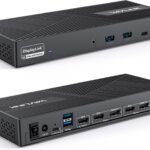 WAVLINK USB C Docking Station 3 Monitors (4K@60Hz), Displaylink Laptop Docking Station with 100W PD Charging for M1/M2/M3/M4 Mac/Windows -USB C (3 HDMI, 2 DP, 6 USB Ports, 160W Power, LAN, Audio).