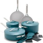 GreenPan Nova 10-Piece Cookware Pots & Pans Set, Oprah’s Favorite Things 2024, PFAS-Free Ceramic Nonstick, Fry, Sauté, Stockpot, Utensils, Lids, Induction Suitable, Dishwasher & Oven Safe, Deep Teal
