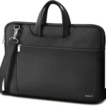 Ferkurn Laptop Case Bag 17 17.3 inch Women Men Computer Sleeve with Shoulder Strap Compatible with HP Envy Pavilion/Dell Inspiron/Thinkpad/Vivobook/MSI/Acer,Waterproof Briefcase with Handle,Black