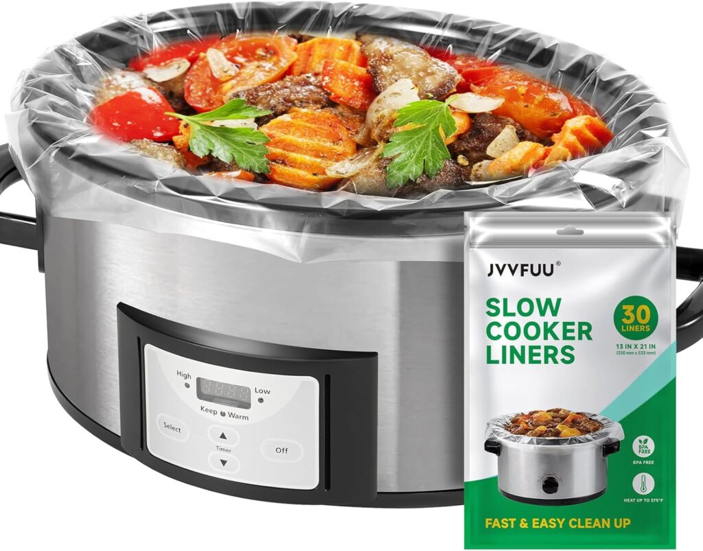 Slow Cooker Liners 3-8 Quart, Cooking Bags Large Size 13″x 21″, Slow Cooker Bags Disposable Oval Large For Crock Pot (30)