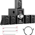 Acoustic Audio by Goldwood AA5240 Home Theater 5.1 Bluetooth Speaker System with USB and SD Inputs, Black