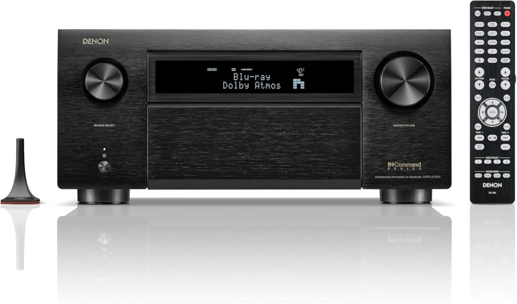 Denon AVR-A10H 13.4-Ch 8K Home Theater Receiver (150W x 13), Wireless Streaming via Built-in HEOS, WiFi, & Bluetooth, Supports Dolby Vision, DTS:X, IMAX Enhanced, AURO-3D & Sony 360 Reality Audio