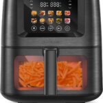 SEEDEEM Max XL Air Fryer 8QT, 10-in-1 Digital Air Fryer Oven with Color Touchscreen & Viewing Window, Toaster Oven Combo for Broil, Roast, Dehydrate, Bake – Black