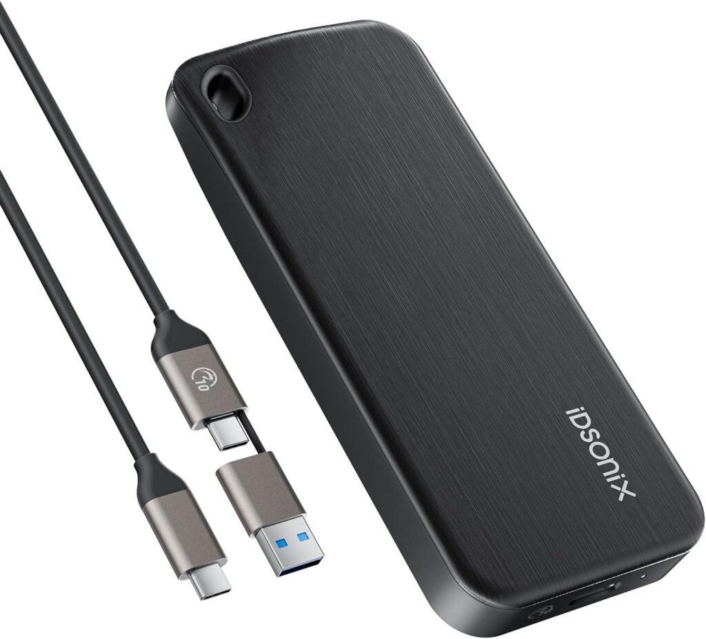 iDsonix Portable SSD 1TB External Hard Drive, USB 3.2 GEN 2 up to 1000MB/s External Solid State Drive with 2 in 1 USB C Cable Compatible with Xbox, PS5, Mac, PC, Laptop, Camera, i10PRO