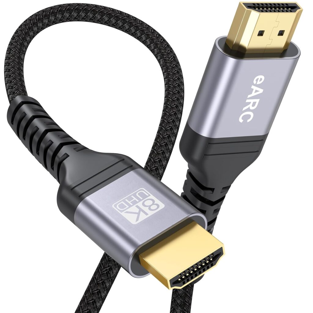 8K eARC HDMI Cable 6.6FT, HDMI ARC/eARC Cable for Soundbar to TV 48Gbps Ultra High Speed HDMI 2.1 Cord Dolby Atmos 8K@60Hz, 4K@120Hz HDR10+ 3D HDCP2.2&2.3 for Vizio Sono Samsung Bose Soundbar
