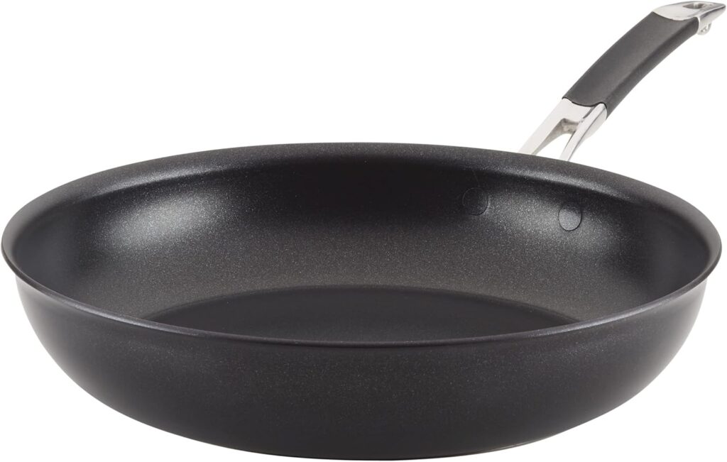 Anolon 87538 Smart Stack Hard Anodized Nonstick Frying Pan / Fry Pan / Hard Anodized Skillet – 12 Inch, Black