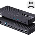 WAVLINK Displaylink Docking Station 3 Monitors with 130W Power Delivery, 10Gbps USB for MacBook M1/M2/M3/Windows, USB-C(3 HDMI, 2 DisplayPort, 2 USB-C, 4 USB3.1, Ethernet, Audio)