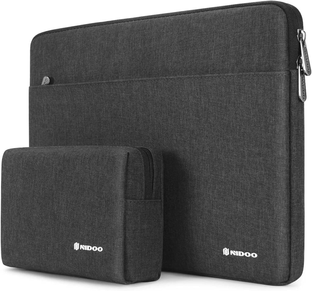 NIDOO 14 inch Laptop Sleeve Case Water Resistant Notebook Bag Protective for 15″ Surface Laptop 3 4/14″ Chromebook 3/14″ ThinkPad P14s T14 T14s L14 Gen 2/14″ Acer Chromebook Spin 514, Dark Grey