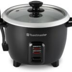 Toastmaster Electric Rice Cooker – Large Capacity for Soups, Oatmeal & More – Automatic Rice Cooker with Tempered Glass Lid & Keep Warm Mode – 10-Cup, Black