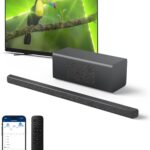 PHILIPS B6309 2.1 Channel Soundbar with Wireless Subwoofer,3D Surround Sound with DTS Virtual:X & Dolby Atmos,Easy Setup with Roku TV Ready™,APP or Remote Control,HDMI eARC,Slim Design,Dark Grey