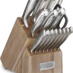 Cuisinart Classic High-Carbon Hammered Stainless Steel Forged Knife Set With Sheath Blade Gaurds (17-Piece Set)
