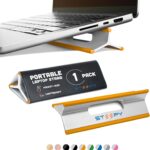 Steepy Portable Laptop Stand for Desk – Adjustable Height, & Portable Laptop Holder – Ergonomic Computer Stand for Cooling & Comfort – Slip-Proof, Sturdy Design – Universal Fit for 13-17 Inch Devices