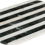 Bloomingville Marble Cheese and Cutting Board with Stripes, Black and White