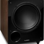 Fluance DB10W 10-inch Low Frequency Powered Subwoofer for Home Theater (Natural Walnut)
