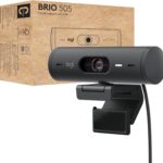 Logitech Brio 505 Full HD Webcam with auto Light Correction, auto-framing, Show Mode, Dual Noise Reduction mics, Privacy Shutter – Works with Microsoft Teams, Google Meet, Zoom, TAA Compliant
