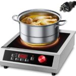 3500W 220V~240V Commercial Induction Cooktop, Powerful Electric Induction Burner, Countertop Electric Stove with Digital Sensor, Touch/Knob Control