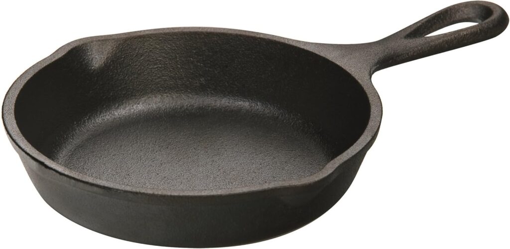 Lodge H5MS Heat Enhanced and Seasoned Cast Iron Mini Skillet, 5-Inch