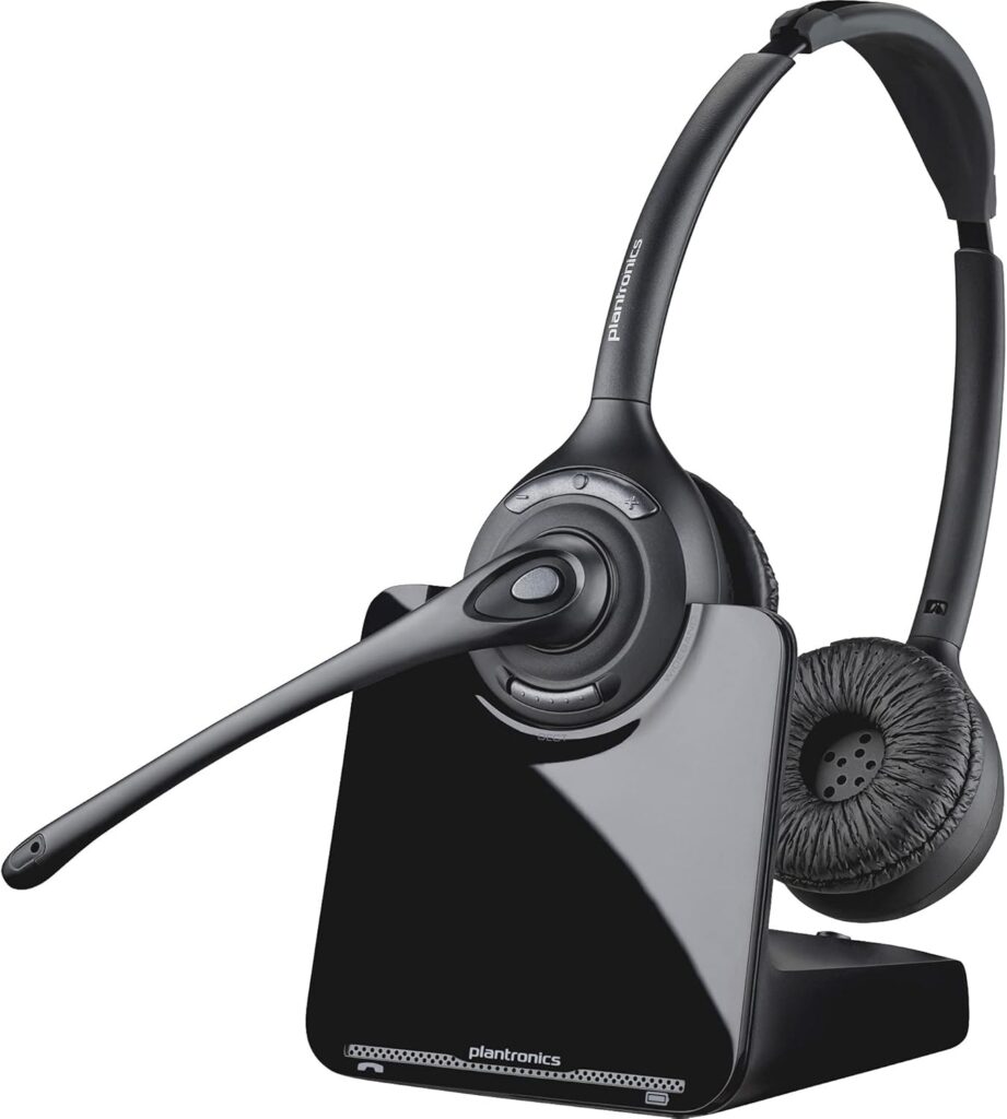 Plantronics PL-CS520 Binaural Wireless Headset System, Black/Silver