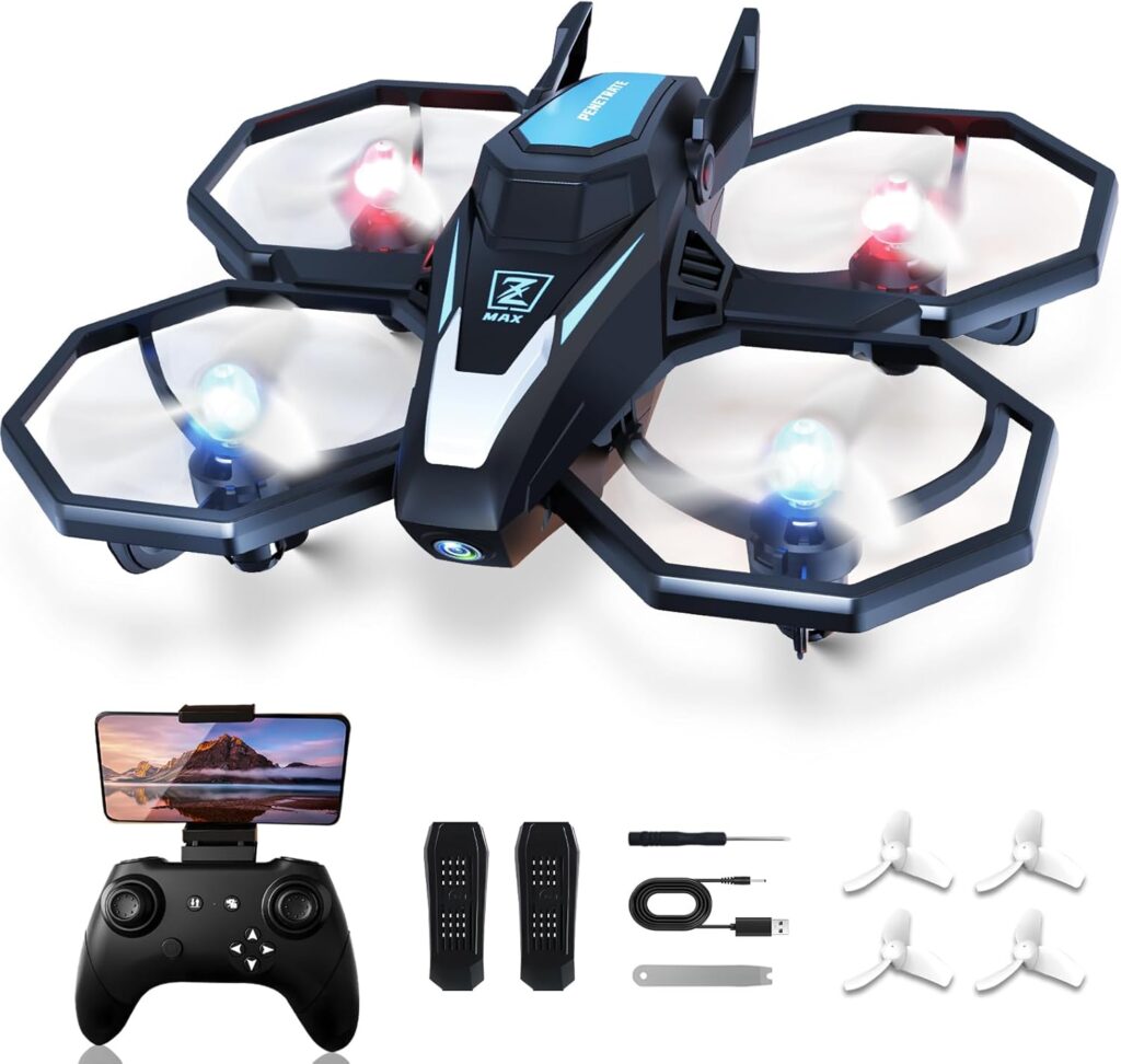 Drones for Kids with Camera, Remote Control Mini Drones for Adults with Altitude Hold, One-Key Take Off/Landing, 3 Speed Modes, Headless Mode, 2 Batteries 1080P HD RC Quadcopter for Boys and Beginners