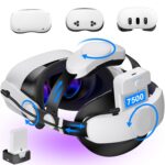 Kawaye for Meta Quest 3S/3/2 Head Strap with 2X7500mAh Hot-Swap Batteries for 6-8H Playtime,Adjustable VR Headset Strap with Large Support Pad Enhanced Support Reduce Pressure for Games