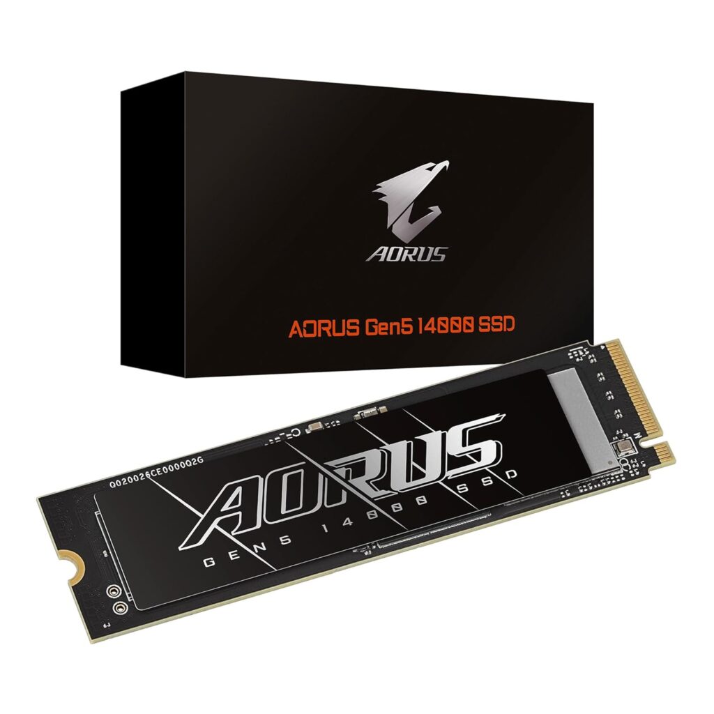 GIGABYTE AORUS Gen5 14000 SSD 2TB PCIe 5.0 NVMe M.2 Internal Solid State Hard Drive with Read Speed Up to 14500MB/s, Write Speed Up to 12700MB/s, AG514K2TB