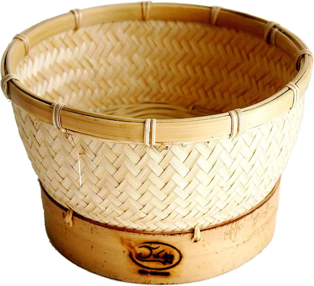 Inner Sticky Rice Steamer Cooking Bamboo Basket for Insert in Rice Cooker (Basket Diameter 7″).